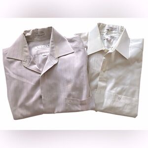 Bundle of 2 Men’s Aigner dress shirts.  Cream & Light taupe both size 14.5